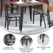Emma and Oliver Yara Industrial Dining Chair with Rolled Steel Frame and Solid Wood Seat - 500 lbs. Static Weight Capacity